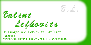 balint lefkovits business card